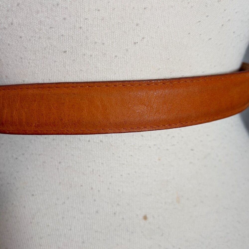 Classic Tan Leather Belt with Brass Buckle - Women's Accessory - Picture 3 of 5
